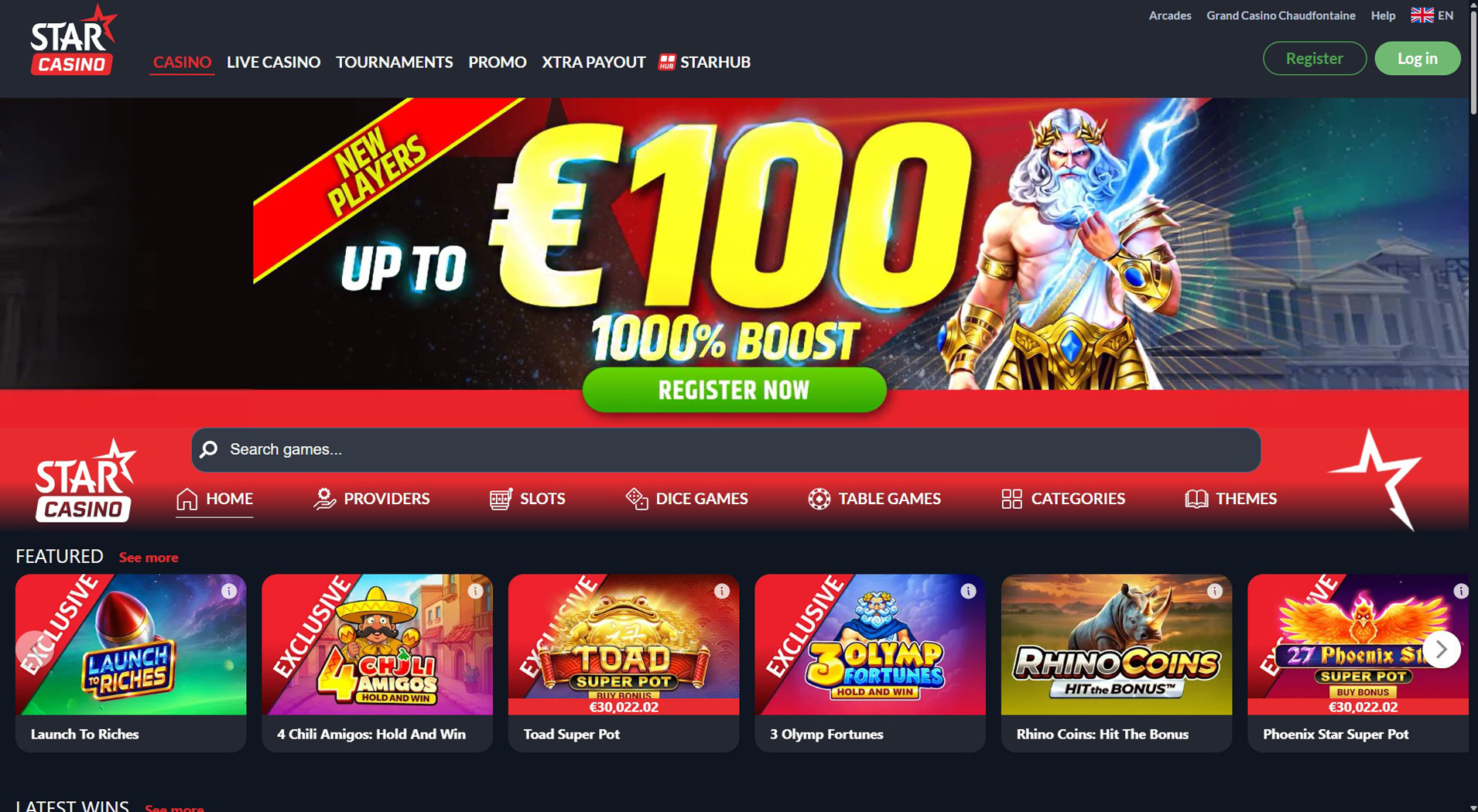 8. Star Casino- Beliebter Cashlib Casino Bonus