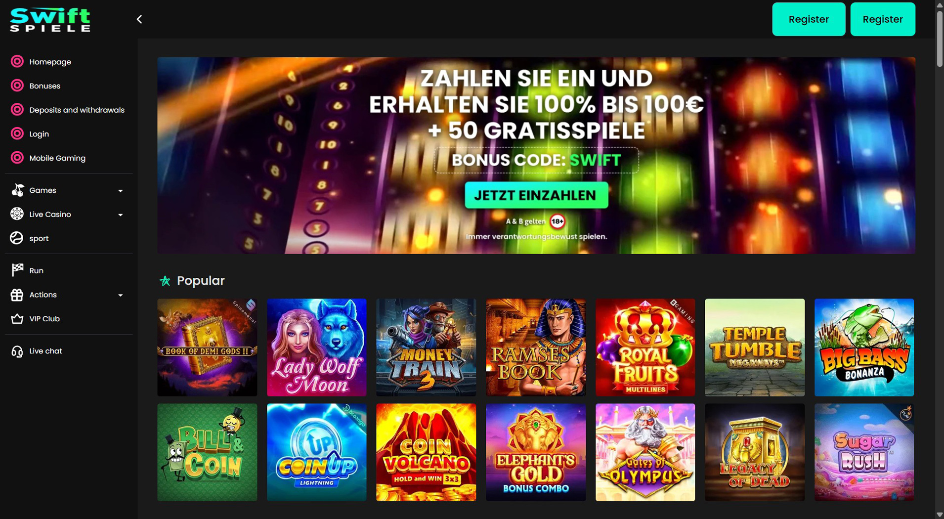 6. Swiftspiele- Schnelle Cashlib Casino Auszahlungen
